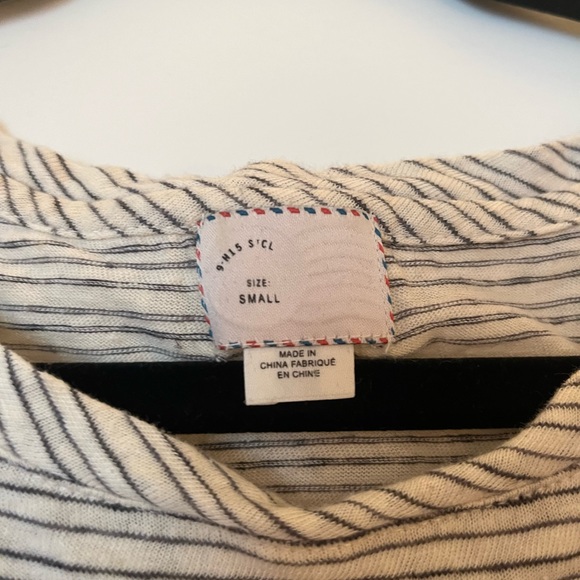 Anthropologie Postmark Striped Eyelet-Trimmed Tee - Picture 3 of 4